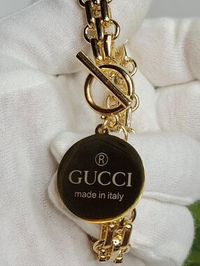 Gold Toggle Bracelet, Gucci Double Sided Zip Pull
